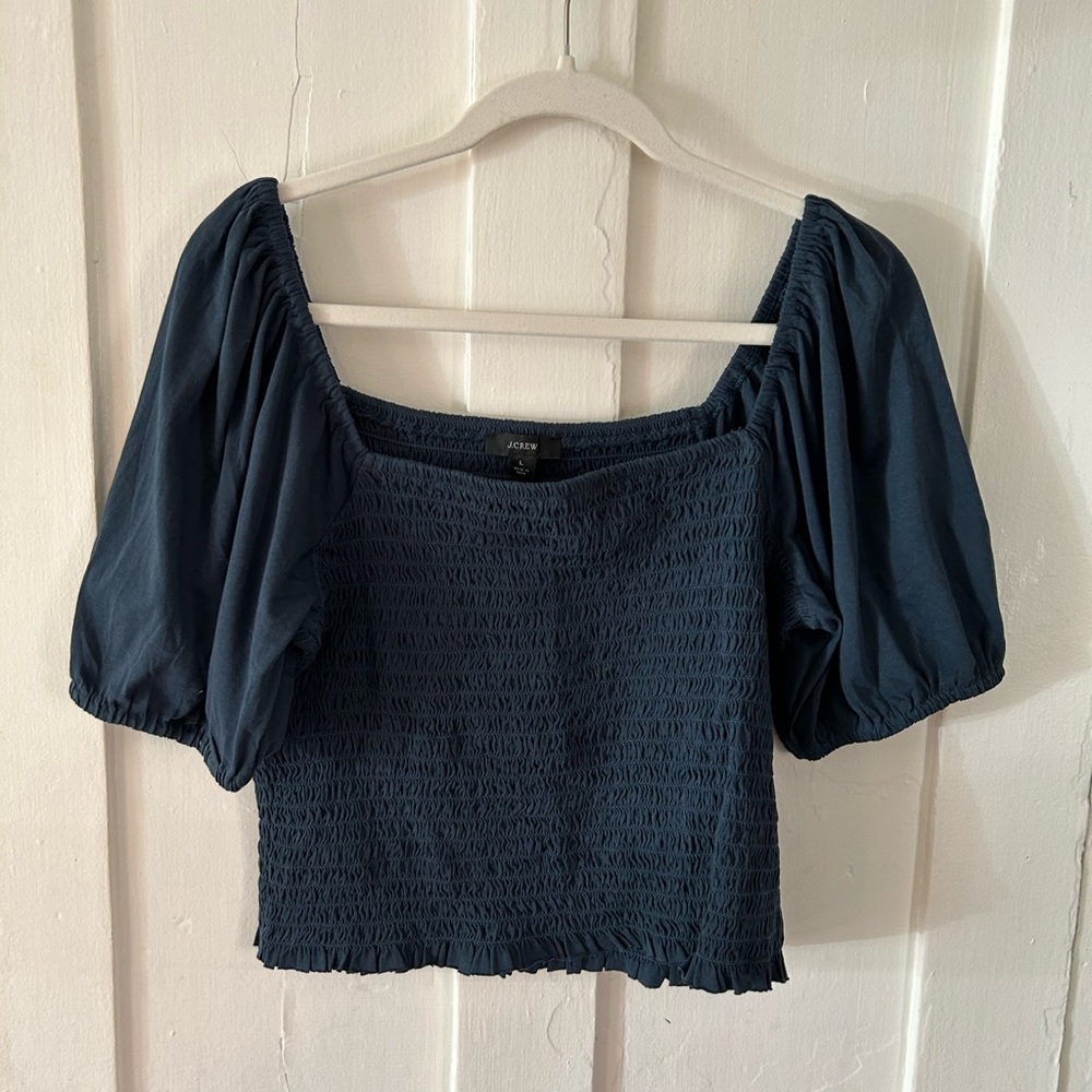 Navy Blue Peasant Shirt